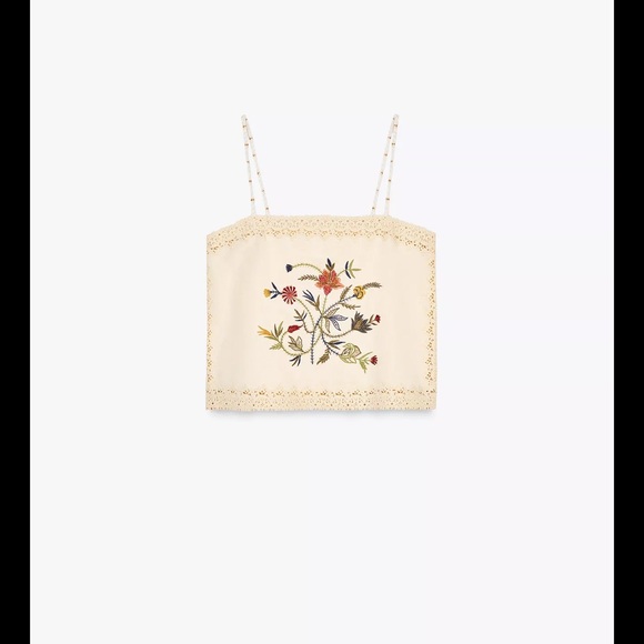 Floral Embroidered Cream Top and Shorts Set - Picture 7 of 14